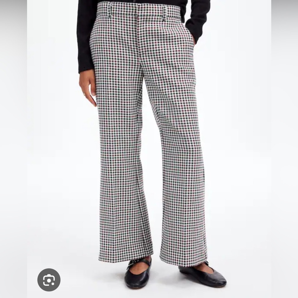 Madewell Monochrome Check Wide‎ Leg Pants